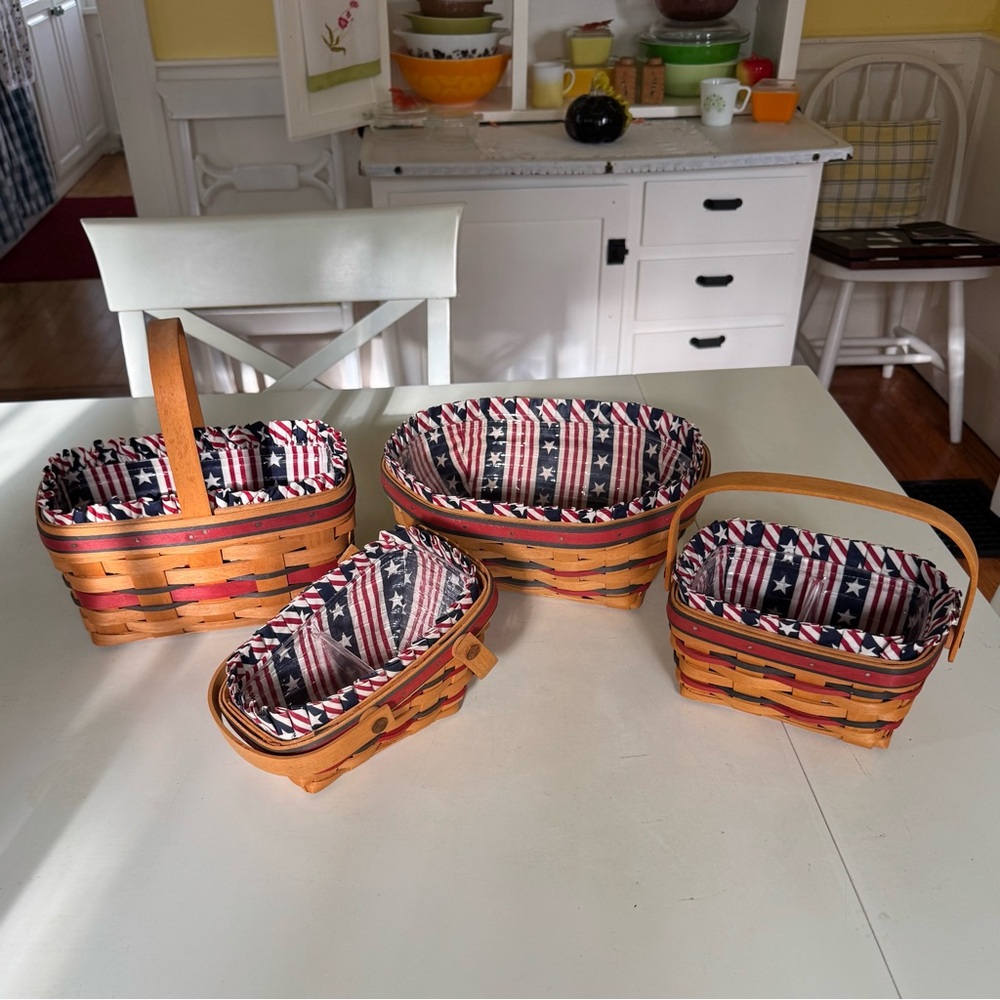 🇺🇸 🧺 Longaberger Patriotic Basket Set
